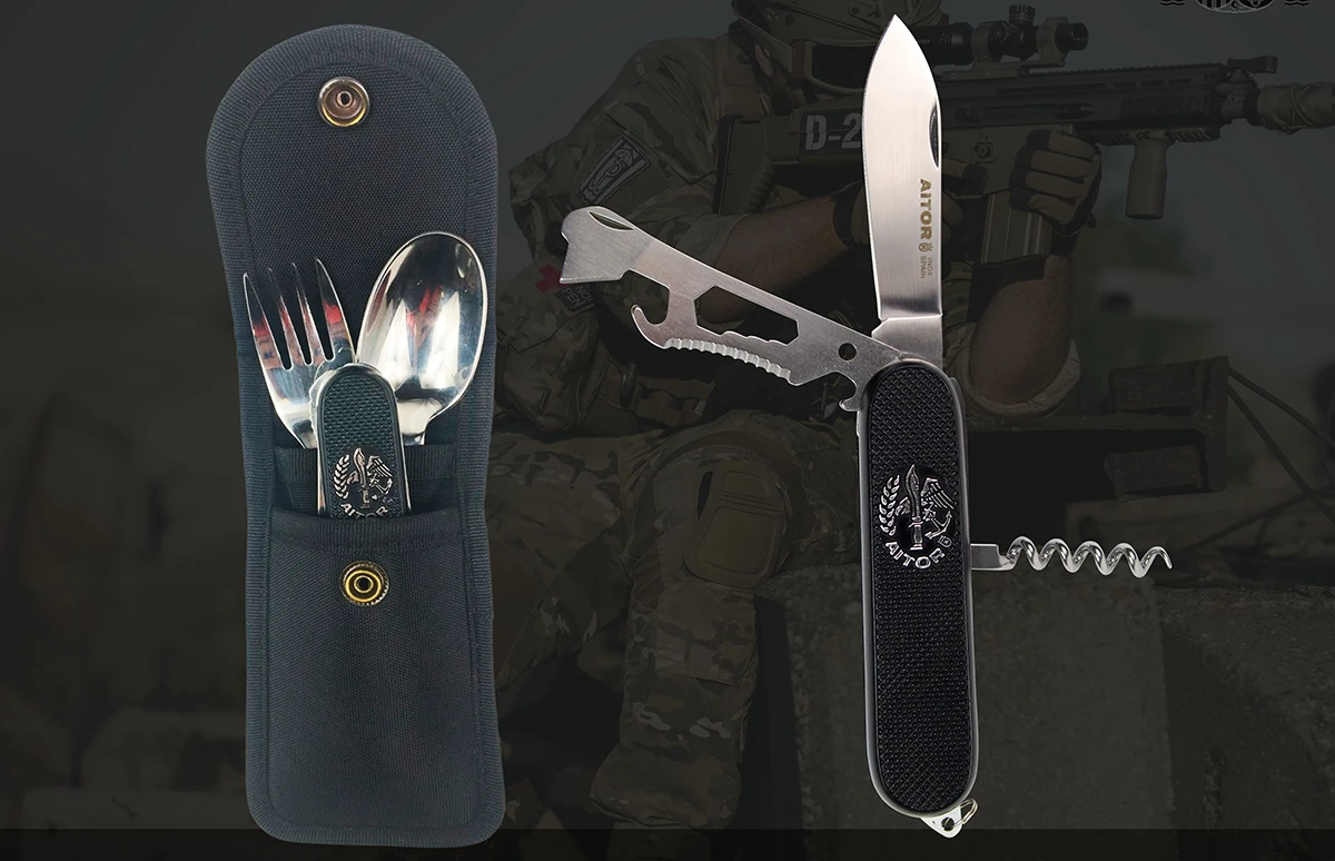 Imagen promocional del cubierto de campaña. Foto: Aitor Knives